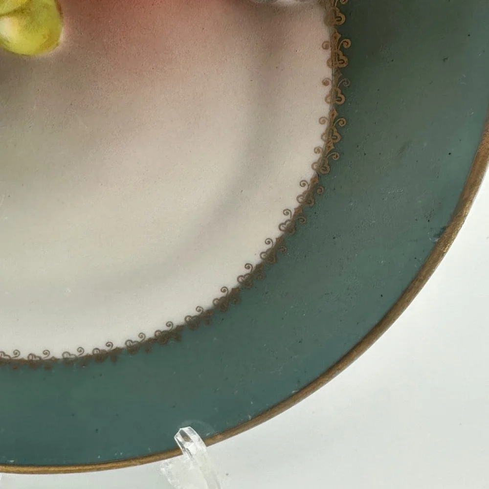 Favorite Bavaria Hand Painted Nappy Dish Grapes Signed Mitsoakis B&Co Germany 6